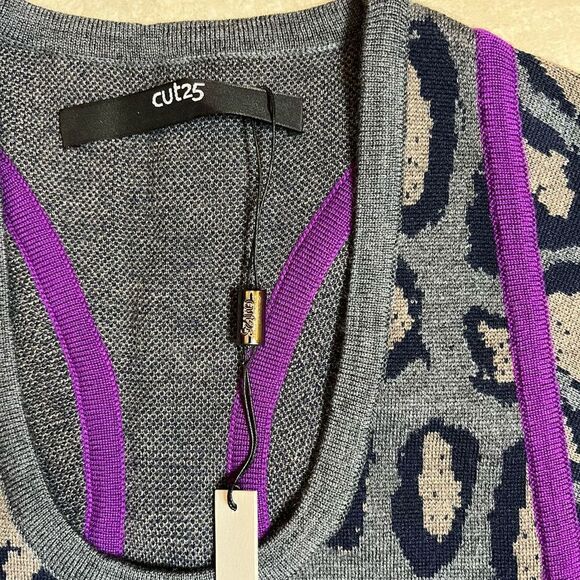 Cut25 by Yigal Azrouel Animal Print bodycon wool dress  XS NWT - Picture 4 of 13